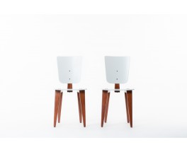 Andre Sornay chairs in mahogany and lacquer 1960 set of 2