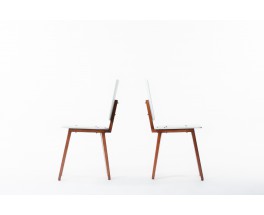 Andre Sornay chairs in mahogany and lacquer 1960 set of 2