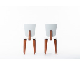 Andre Sornay chairs in mahogany and lacquer 1960 set of 2