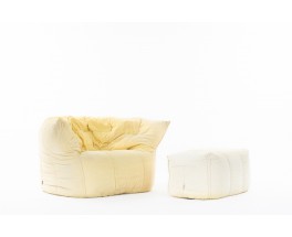 Fauteuil et repose-pieds Michel Ducaroy modèle Brigantin édition Ligne Roset 1980