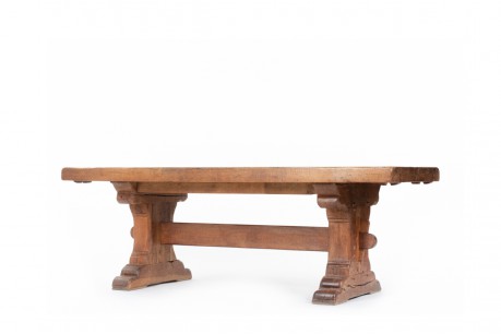 Rectangular monastery table in oak 1900