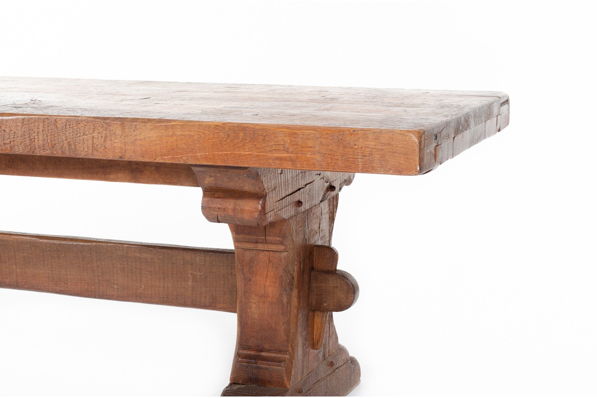 Rectangular monastery table in oak 1900