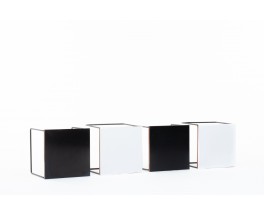 Tables basses Pierre Guariche modèle Volante formica noir et blanc édition Steiner 1950 set de 4