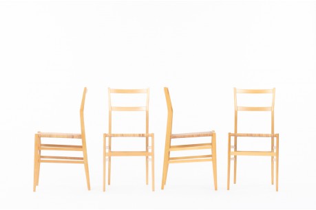Gio Ponti chairs model Superleggera edition Cassina 1957 set of 4