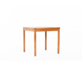 Pierre Gautier Delaye square dining table in pine edition Vergneres 1960