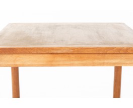 Pierre Gautier Delaye square dining table in pine edition Vergneres 1960