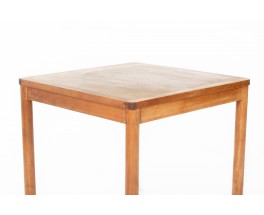 Pierre Gautier Delaye square dining table in pine edition Vergneres 1960