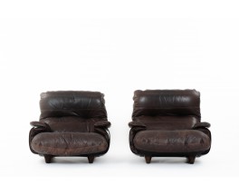 Fauteuils Michel Ducaroy modèle Marsala avec repose-pieds édition Ligne Roset 1970 set de 2