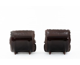 Fauteuils Michel Ducaroy modèle Marsala avec repose-pieds édition Ligne Roset 1970 set de 2