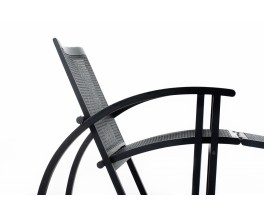 Fauteuil Pascal Mourgue modèle Arc hêtre et cannage édition Triconfort 1983