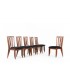 Guillerme and Chambron chairs in oak and fabric 1950 set of 6