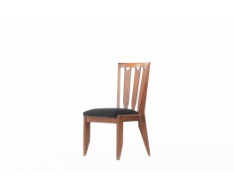 Guillerme and Chambron chairs in oak and fabric 1950 set of 6