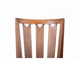 Guillerme and Chambron chairs in oak and fabric 1950 set of 6
