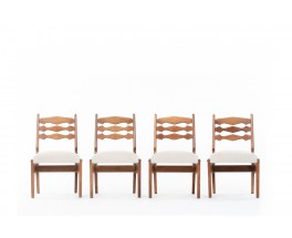 Guillerme and Chambron chairs in oak edition Votre Maison 1950 set of 4