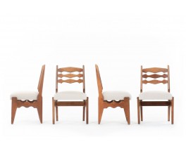 Guillerme and Chambron chairs in oak edition Votre Maison 1950 set of 4