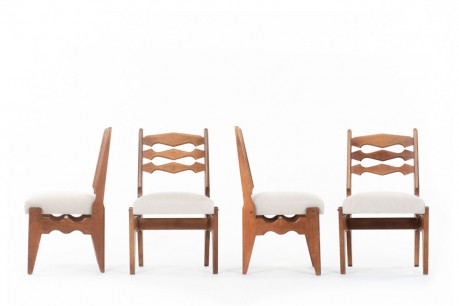 Chaises Guillerme et Chambron en chêne édition Votre Maison 1950 set de 4