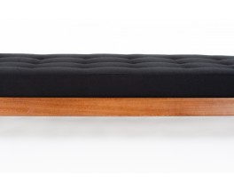 Andre Sornay daybed in mahogany and black linen 1960