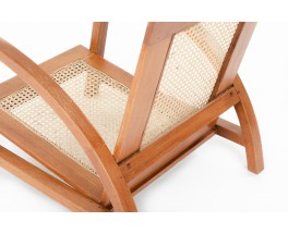 Armchairs in teak and caned 1950 set of 2