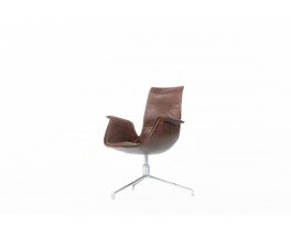 Fauteuil Preben Fabricius et Jorge Kastholm modèle 6772 cuir édition Kill International 1960