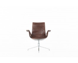 Fauteuil Preben Fabricius et Jorge Kastholm modèle 6772 cuir édition Kill International 1960