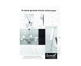 Lampadaire en bakélite laiton et abat-jour papier édition Lunel 1950