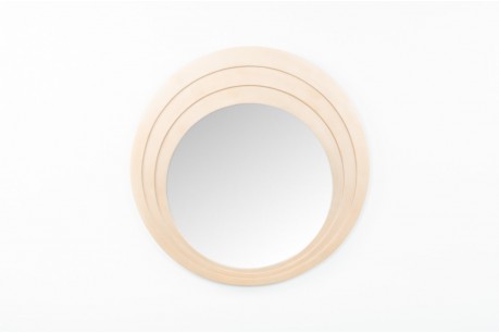 Mirror large golden round model Italian design 1970