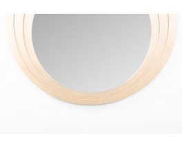 Mirror large golden round model Italian design 1970