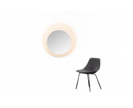 Miroir rond grand modèle doré design italien 1970