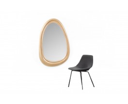 Free-form Mirror Large Golden Model Italian Design 1970