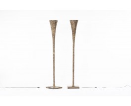 Floor lamp in bronze 1950 set of 2