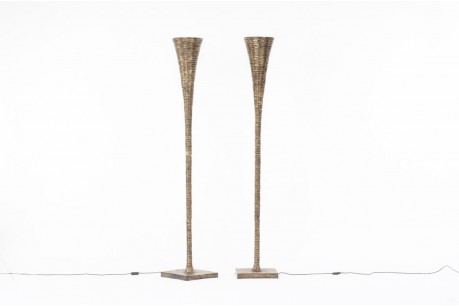 Floor lamp in bronze 1950 set of 2