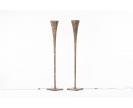 Floor lamp in bronze 1950 set of 2