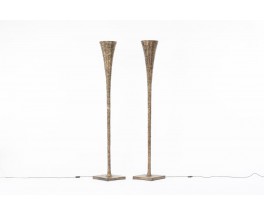Lampadaire en bronze 1950 set de 2