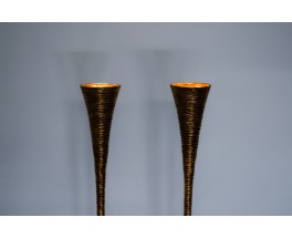 Lampadaire en bronze 1950 set de 2