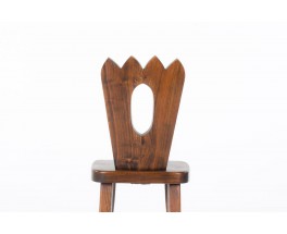 Chairs model Crown in elm brutalist design 1950 set of 6