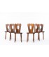 Chaises modèle Couronne en orme design brutaliste 1950 set de 6