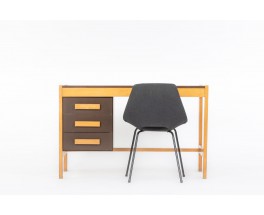 Andre Sornay desk in beech and brown laminate 1950