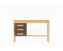 Andre Sornay desk in beech and brown laminate 1950