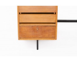 Claude Vassal desk in oak and black lacquered wood edition Magasin Pilote 1955