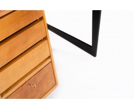 Claude Vassal desk in oak and black lacquered wood edition Magasin Pilote 1955