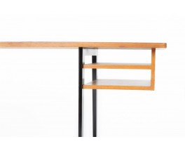 Claude Vassal desk in oak and black lacquered wood edition Magasin Pilote 1955