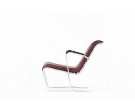 Marcel Breuer armchair model 311 aluminum and leather edition Stylclair 1930