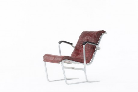 Marcel Breuer armchair model 311 aluminum and leather edition Stylclair 1930