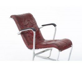 Marcel Breuer armchair model 311 aluminum and leather edition Stylclair 1930