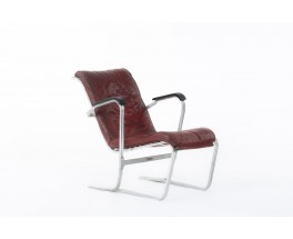 Fauteuil Marcel Breuer model 311 aluminium et cuir édition Stylclair 1930