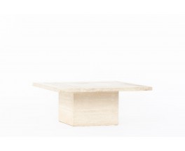 Square coffee table in travertine 1980