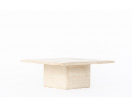 Square coffee table in travertine 1980