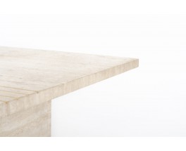 Square coffee table in travertine 1980