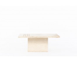 Square coffee table in travertine 1980