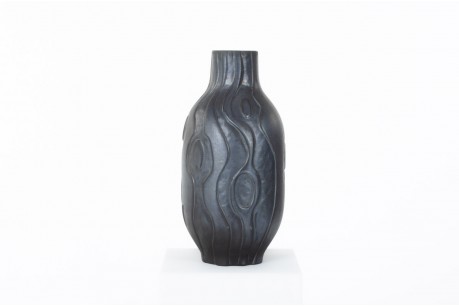 Vase en céramique noire Les Héritiers 1990